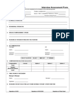 Interview Assessment Form: Laboratories LTD