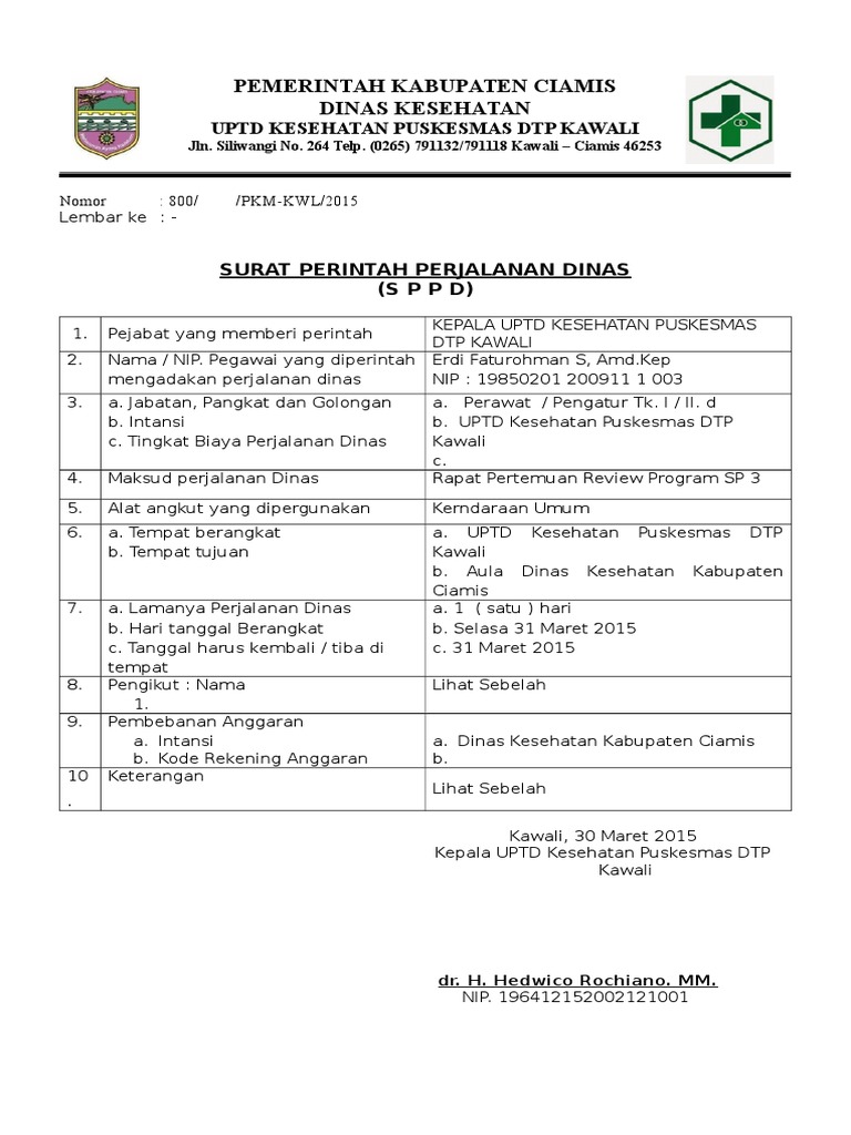 Surat Tugas Dan Sppd Pdf