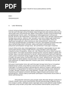 Contoh Makalah Hubungan Industrial Kasus Pada Pekerja Wanita