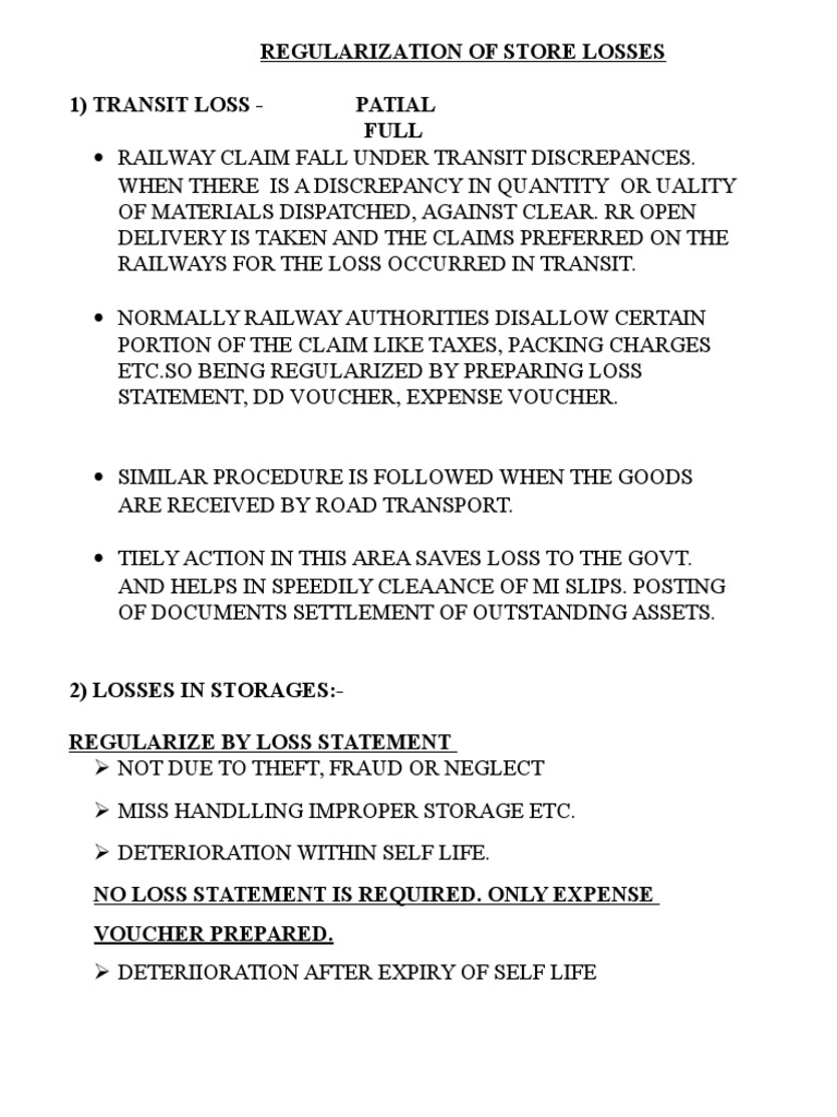 Regularization of Transit Losses | PDF | Receipt | Government