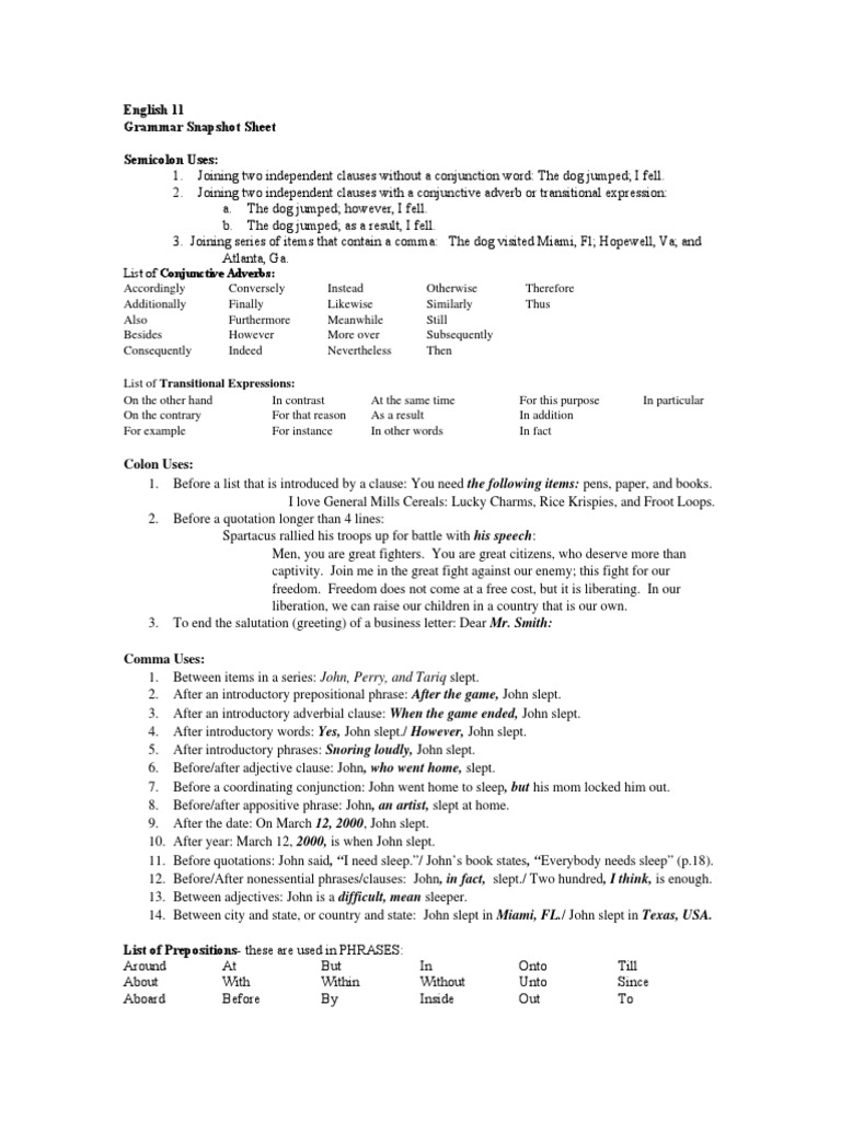 Grammar Snapshot 2014 PDF Clause Subject (Grammar)