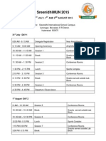 Sreenidhimun 2015 Itinerary