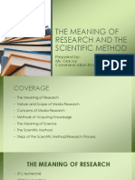 The Meaning of Research and The Scientific Method