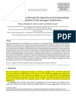 Aggregate Planning Through the Imprecise Goal Programming