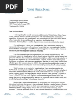 Tester's letter to President Obama