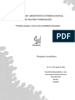 PROGRAMA Académico VII Congreso Argentino e Internacional de Teatro Comparado Agosto 2015 UNR