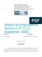 Analisis de La Jurisprudencia Sentencia 01215 Expediente 16091