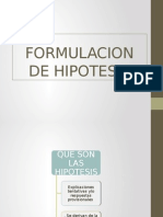 Formulacion de Hipotesis Taller II