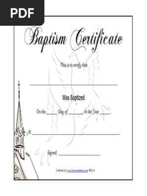 Blank Baptism Certificate Template