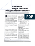 High-Performance High-Strength Concrete Design Recommendationes