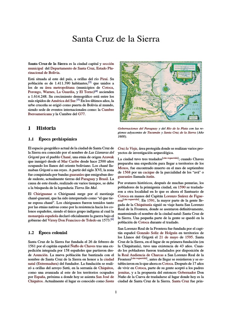 Historia y crecimiento de Santa Cruz | PDF | Bolivia