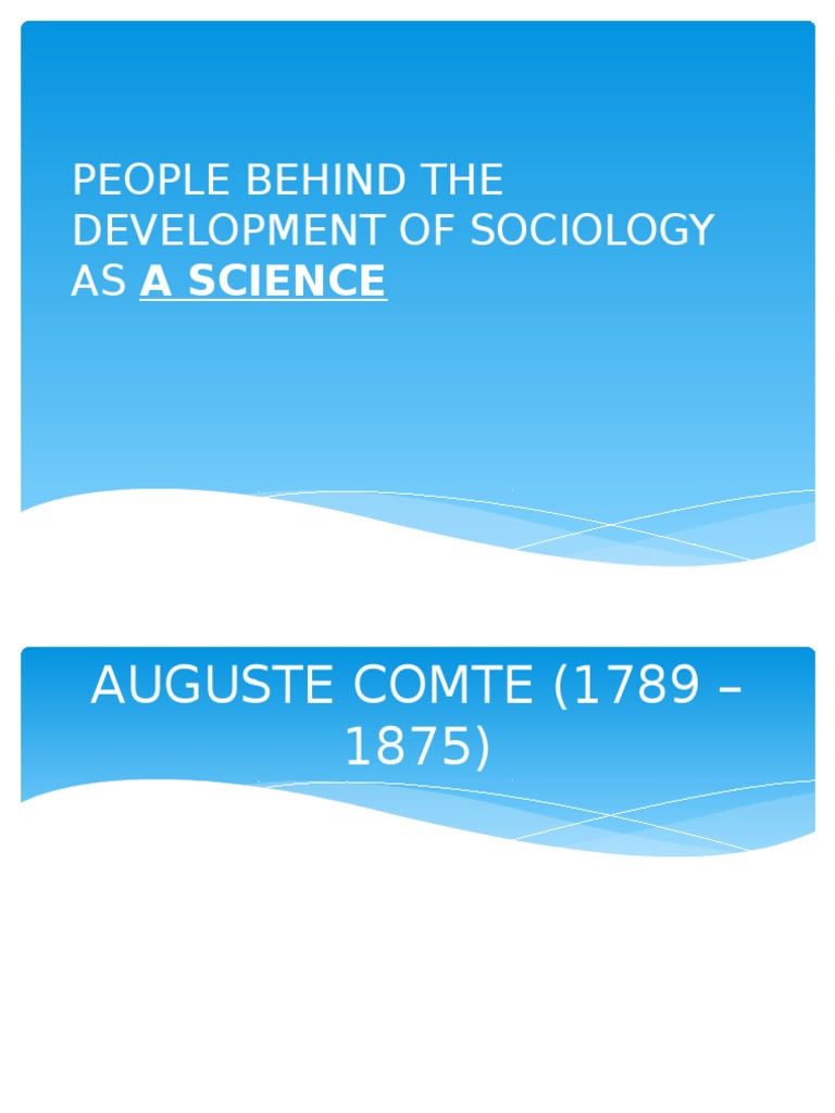 The Founding Fathers of Sociology Comte, Spencer, Marx, Durkheim