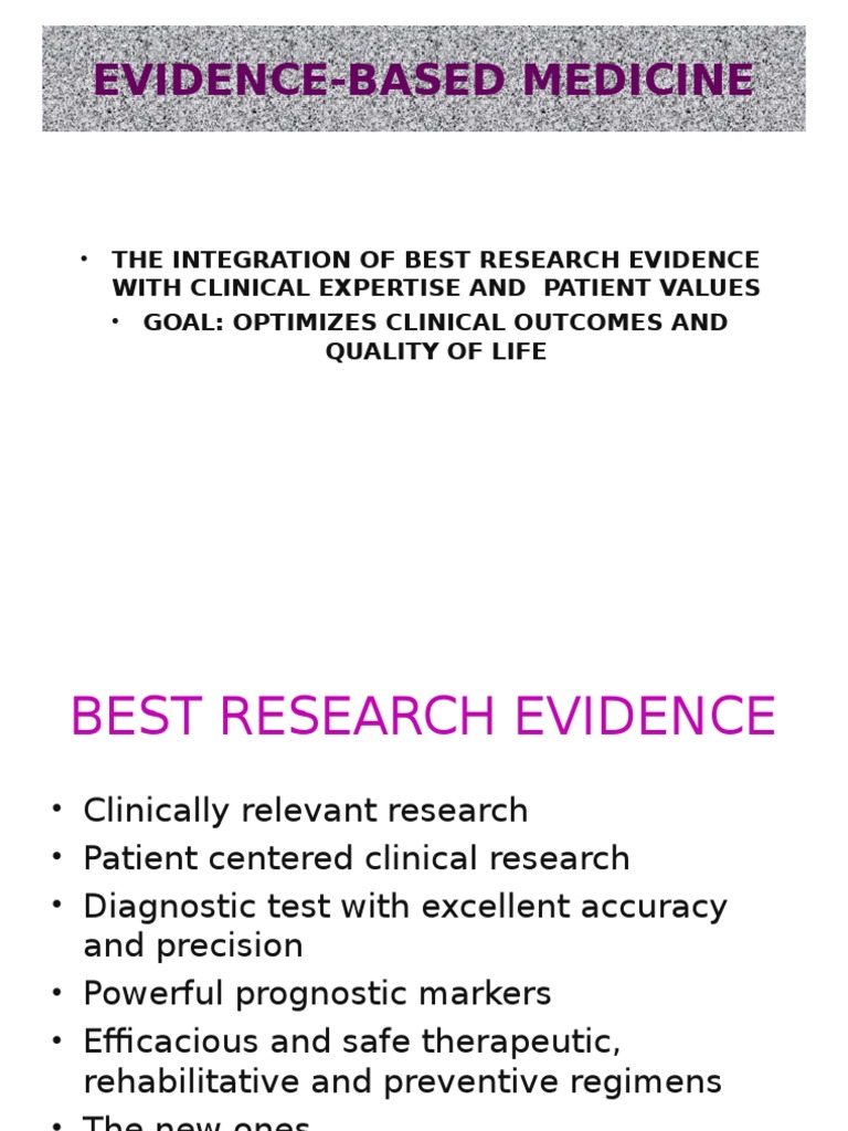Evidence-Based Medicine Principles | PDF | Evidence Based Medicine ...