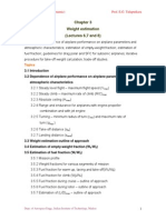 Weight Estimation (Lectures 6,7 and 8) : Keywords