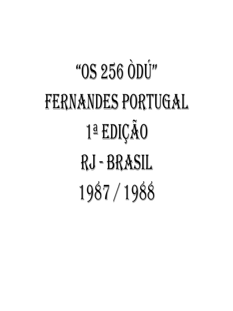 Os 256 Ebós de Odú (Fernades Portugal) | PDF