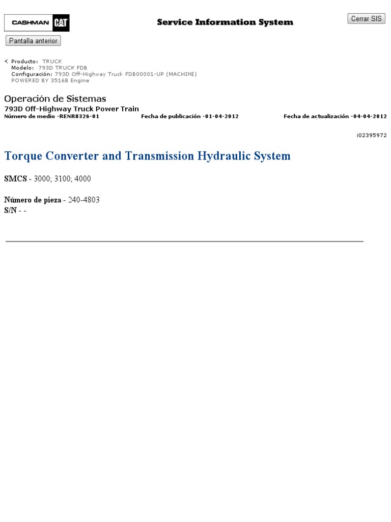 793D Truck Torque Converter System Guide | PDF | Transmission ...