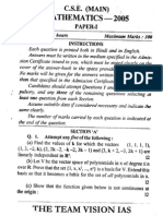 Ias Main Math 2005 Paper