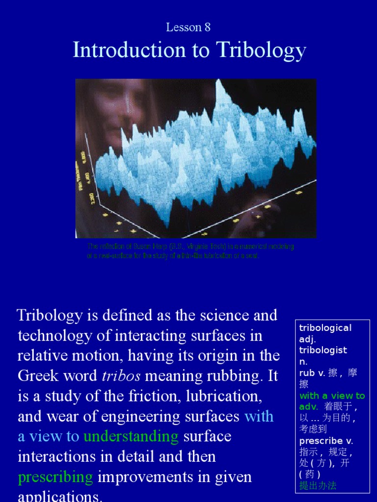 Introduction To Tribology Lesson 8 PDF Wear Adhesion