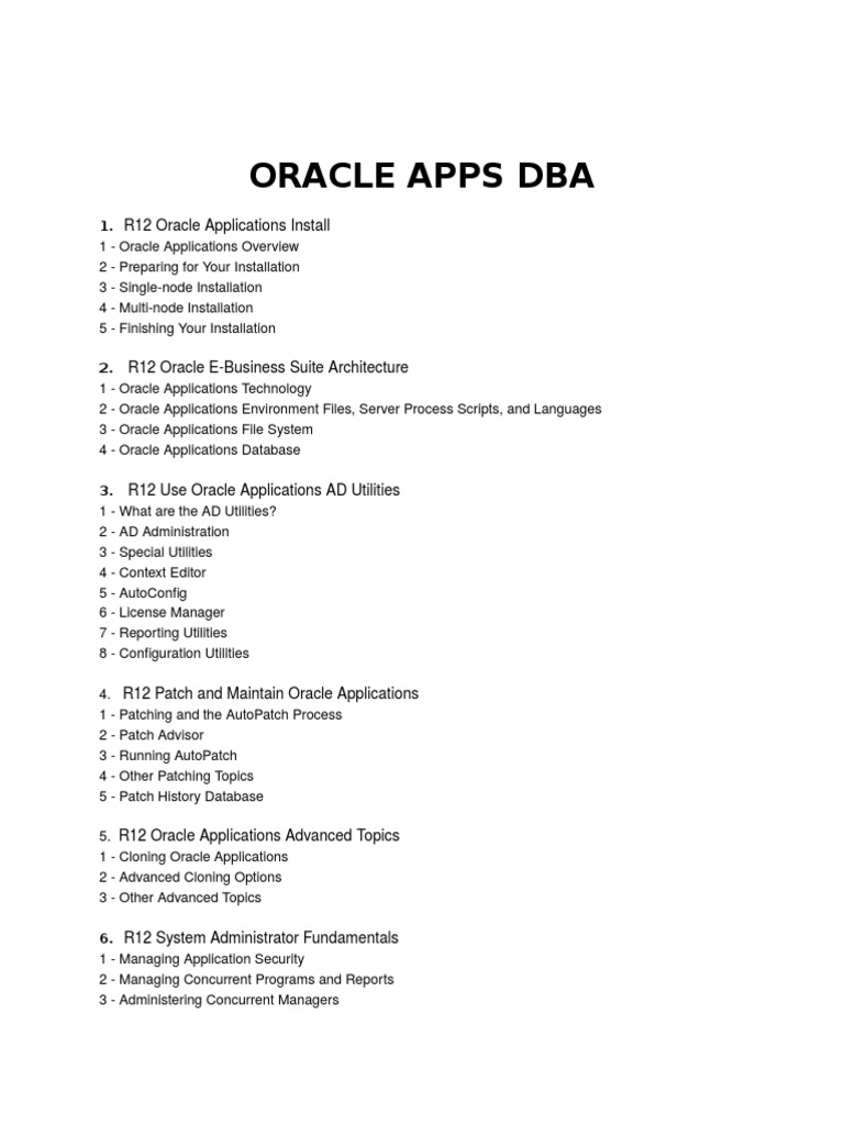 R12 Oracle Apps DBA Guide | PDF