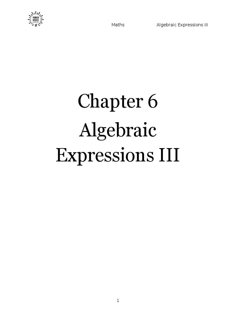 Algebraic Expressions for 7th Grade | PDF | Teaching Methods & Materials