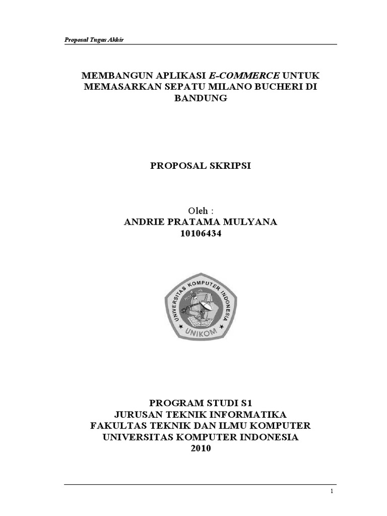 15++ Contoh Proposal Skripsi Teknik Informatika