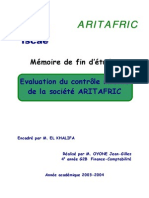 Evaluation Du Contrôle Interne de La Société ARITAFRIC