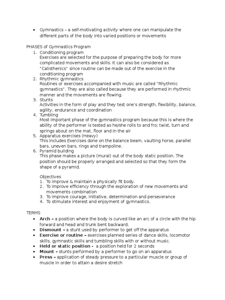 Gymnastics | PDF | Gymnastics | Individual Sports