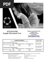 PGCC Accuplacer Sample Test Largo