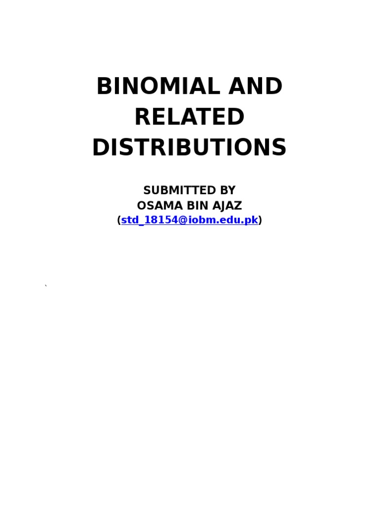 Binomial and Related Distributions | PDF | Statistical Hypothesis ...