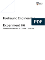 Hydraulic Engineering Experiment H6: Flow Measurement in Closed Conduits