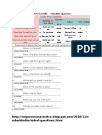 Mbeddedincluded-Questions - HTML: NOUN CLAUSES - Embedded Questions