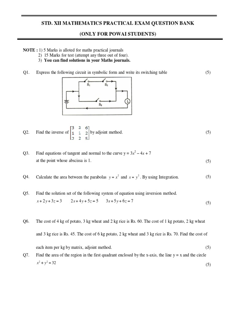 Powai XII Math Practical Exam Guide | PDF | Teaching Methods ...