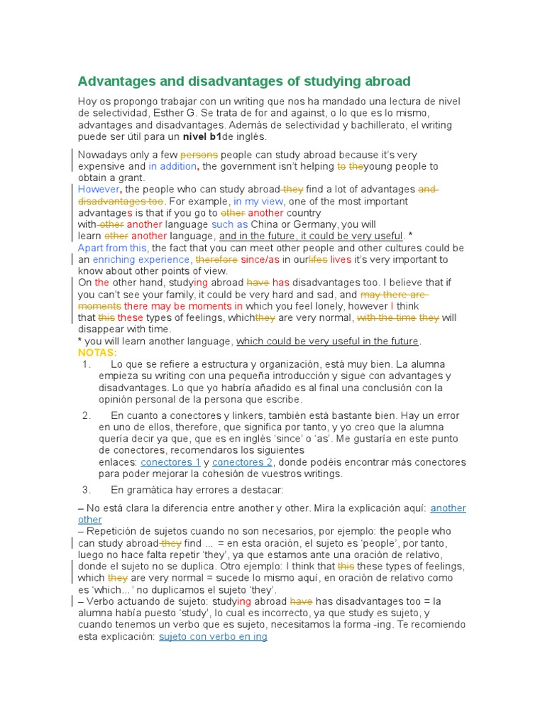 Advantages and Disadvantages of Studying Abroad | PDF