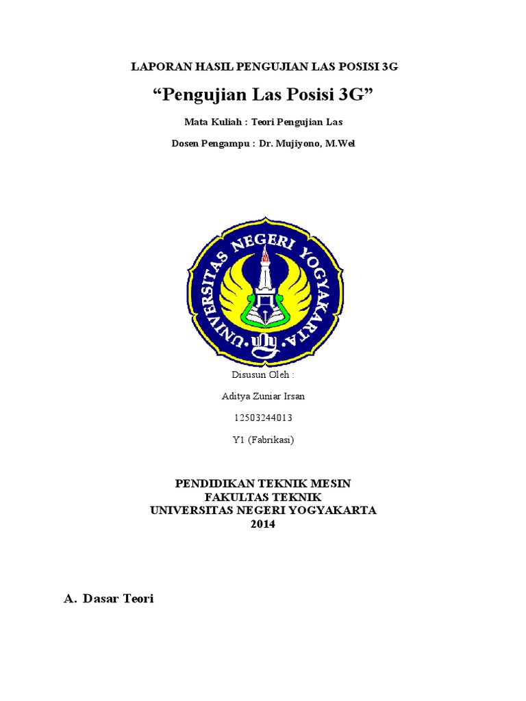 Pengujian Mutu Las Posisi 3G | PDF