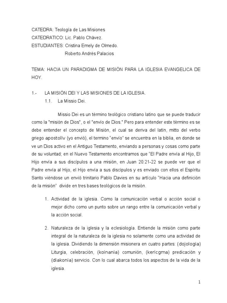 Misión de Dios y la Iglesia hoy | PDF | Cristo (título) | Iglesia Católica