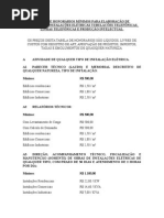 TABELA de HONORARIOS