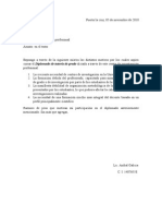 Carta para Ingresar Al Diplomado