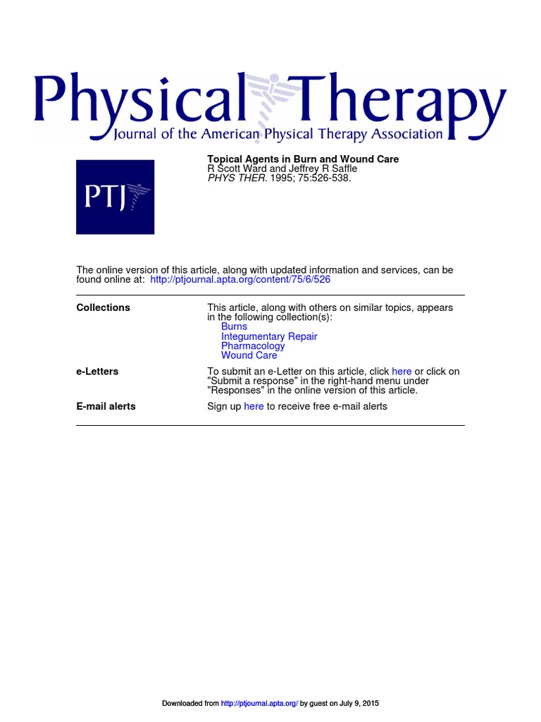 PHYS THER1995Ward52638 Topical Agents in Burn and Wound Care PDF