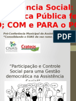 Pré-Conferência Municipal de Assistência Social