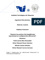 Reporte Amplificador Operacional Diferencial