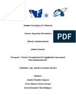 Prereporte Teoría & Formulación Del Amplificador Operacional Para Instrumentación