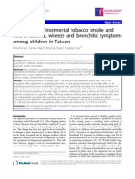 Household Environmental Tobacco Smoke and Risks of Asthma, Wheeze and Bronchitic Symptoms Among Children in Taiwan