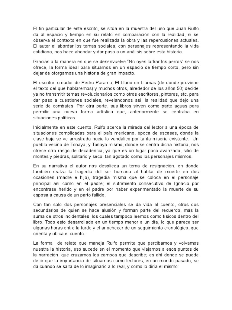 Ensayo No oyes ladrar los perros Cuentos Autor