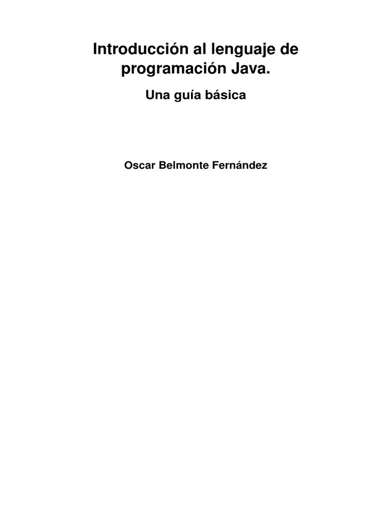 Introducción Al Lenguaje de Programación Java. Una Guía Básica | PDF ...