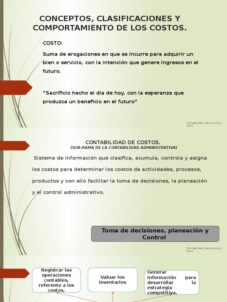 Clasificaciones y Comportamiento de Los Costos | PDF | Costo | Contabilidad
