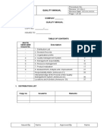 Company Quality Manual Procedures