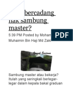 Anda Bercadang Nak Sambung Master