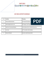 Cat 2015 Activity Schedule: Sr. # Activities Timelines