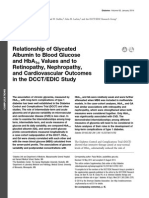 Relationship of Glycated Albumin To BG and Hba1C Values To Microvascular Outcome DCCT EDIC Study