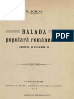 Balada Populară Romănească - Originea Şi Ciclurile Ei - N. Iorga